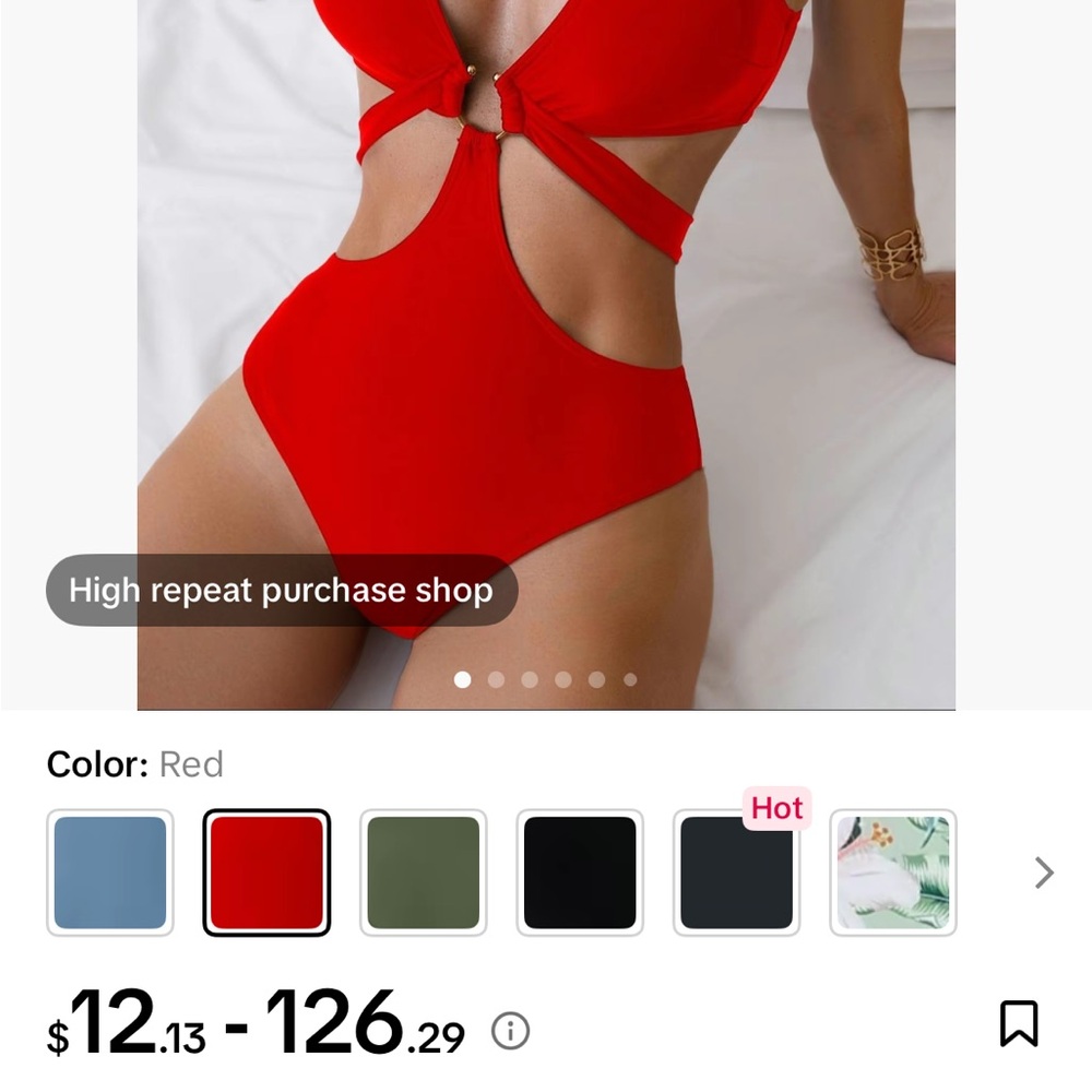 Red Cutout Swimsuit